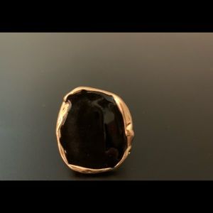 Gold Ring W/ a Black Ornate